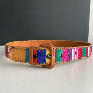 Unique leather and cotton belt from Guatemala.